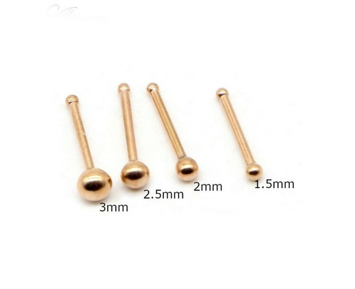 Nose Stud Plain Ball Stainless Steel Bone Ball End Pin Bar Piercing - Picture 6 of 7