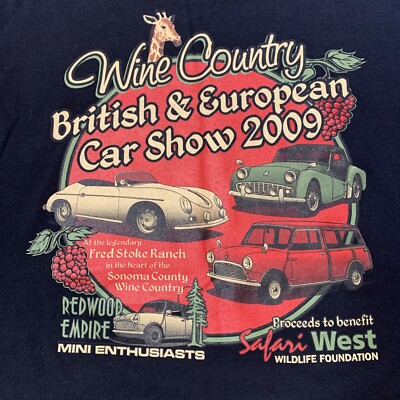 Redwood Empire Mini Enthusiasts Tshirt Sz M Wine Country Car Show 2009 Sonoma