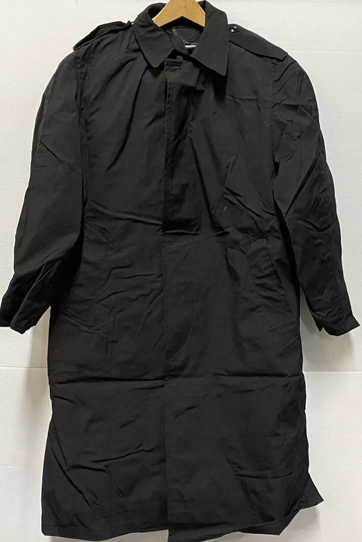 GI Black All Weather Coat Army Trench Coat With Removable Liner Size 36R