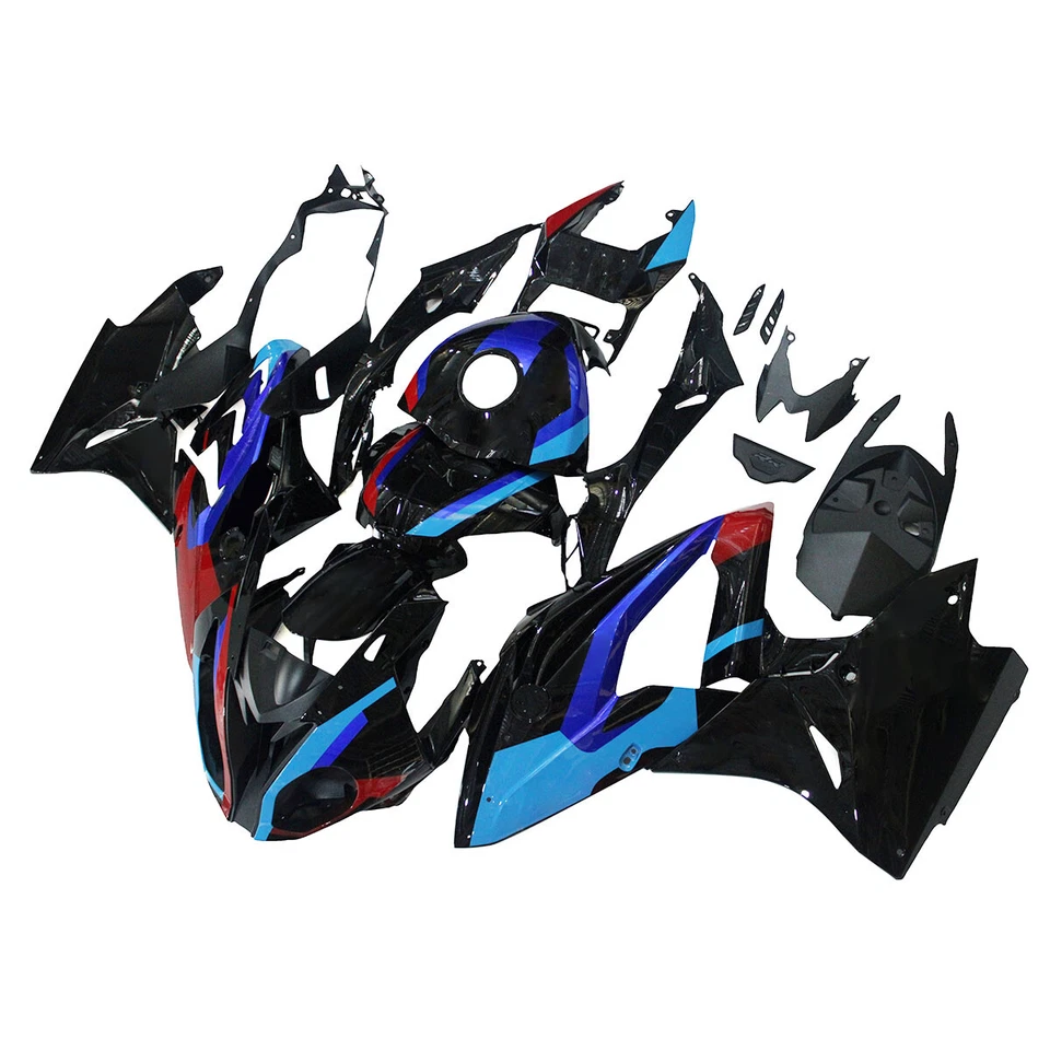 Kit de carenado rojo azul negro + tanque para BMW S1000RR 2017 2018 carrocería de inyección Foto 3 de 4