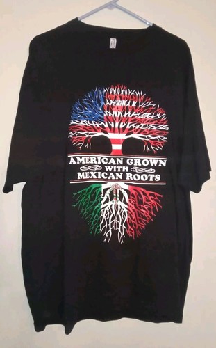 American Grown With Mexican Roots Men's Shirt Size 2XL By Alstyle Classic