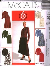 4167 Vintage McCalls SEWING Pattern Misses Unlined Jackets Skirts Easy OOP UNCUT