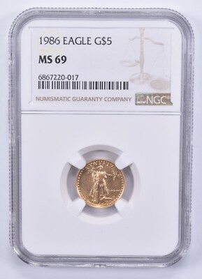 MS69 1986 $5 American Gold Eagle 1/10 Oz Gold NGC Brown Label | eBay