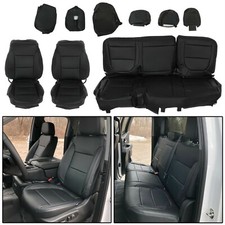 For 2019-21 Chevy Silverado Seat Cover 1500 2500 3500 Black Full Set Wt