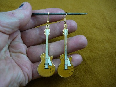 (M310-E) Pick 1 of 4 colors GIBSON LES PAUL Guitar Earrings JEWELRY love guitars