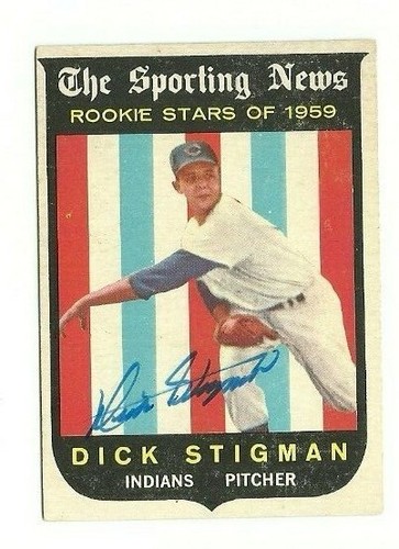 Dick Stigman 1959 Topps autographed auto signed card Philadelphia A's