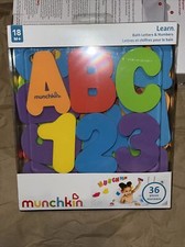 Munchkin Learn Bath Letters  Numbers One Size Multi Colors 36 Piece Brand New