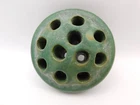 Early Antique Roseville Green Pottery Ceramic Flower Frog 11 Hole Stem Holder