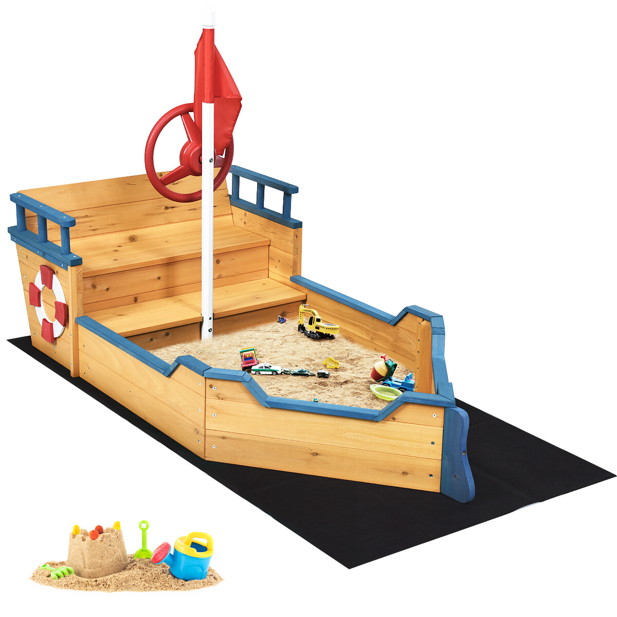 wooden play boat