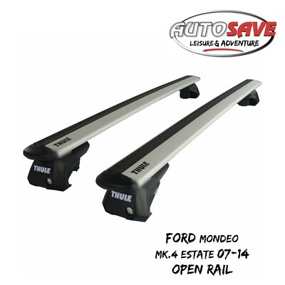 Thule WingBar Evo Silver Roof Bars fit Ford Mondeo Mk.4 Estate 07-14 Open Rail