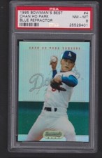 1995 BOWMAN'S BEST REFRACTOR BLUE #4 CHAN HO PARK ROOKIE CARD GRADED PSA 8 NM-MT