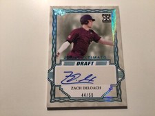 ZACH DELOACH 2020 LEAF ULTIMATE DRAFT BASEBALL XRC ROOKIE AUTO /50