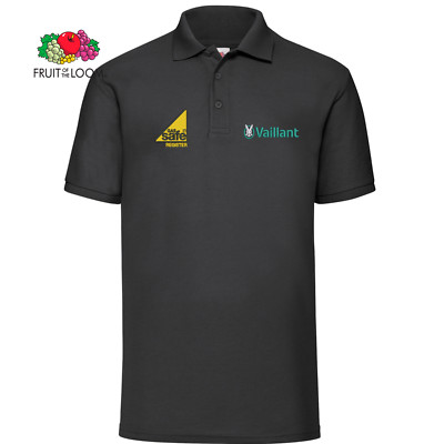 Poloshirt Plumber - Fruit of loom gas safe and vaillant Logo, gestickte Arbeit