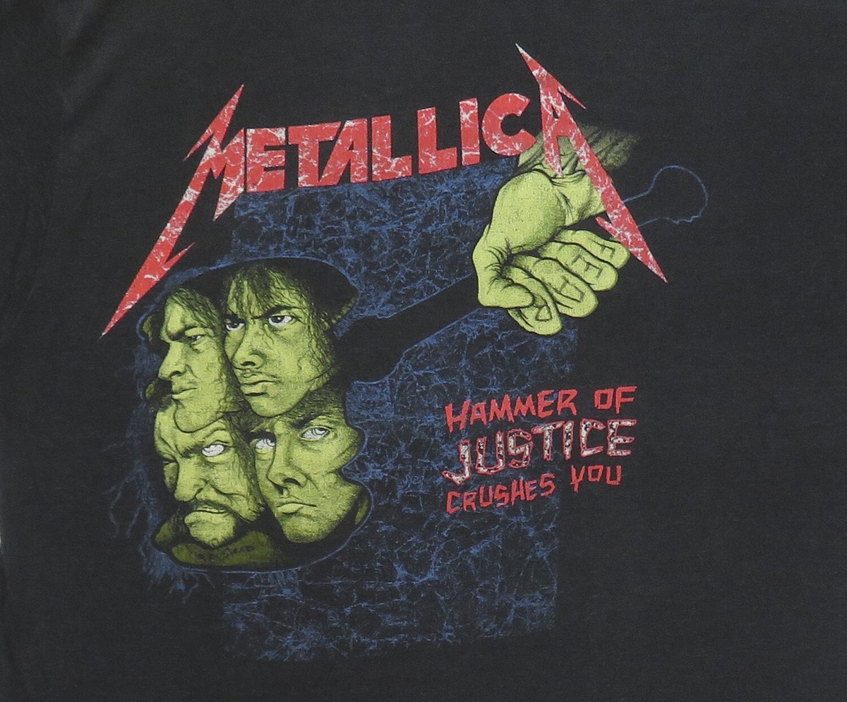 Metallica Vintage T Shirt 1988 Pushead Damaged Justice Tour