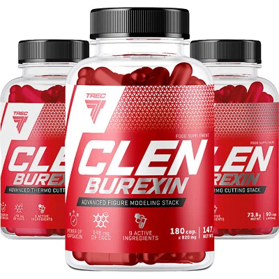 TREC NUTRITION CLENBUREXIN 90-180 Kapseln - Starker Fatburner für Abnehmen und Fettverbrennung