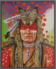 Native American Indian Worrier Counted Cross Stitch Chart No. 21-153