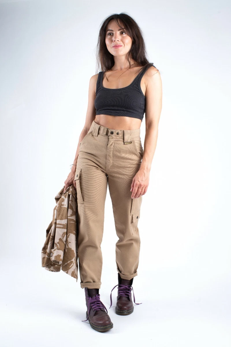 Belstaff Women s Slim Fit Brown Cotton Canvas Cargo Pants Size XS