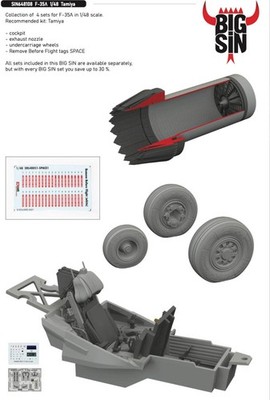 Eduard Brassin SIN648108 1:48 F-35A Lightning II zur Verwendung mit Tamiya