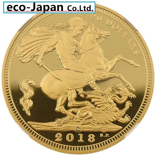 US Tariff free/ Canada 2018C Edward VII $20 Gold Plated Silver Coin NGC PF70UC