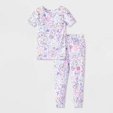 Disney Princess Toddler Girls 2pc Snug Fit Pajama Set - White 18 Months