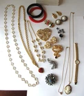 LOT Vintage ESTATE COSTUME JEWELRY Signed AVON 1928 Cameo Necklace NAPIER