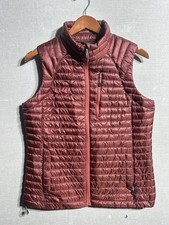 LL Bean Downtek Goose Down Puffer Vest Medium Water Repellent Red Maroon Pertex