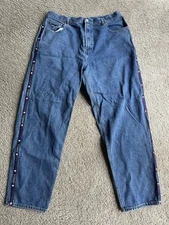 Vintage Tommy Hilfiger Jeans 40x34 Fits 38x32 Baggy Denim Spell Out 90s Rare