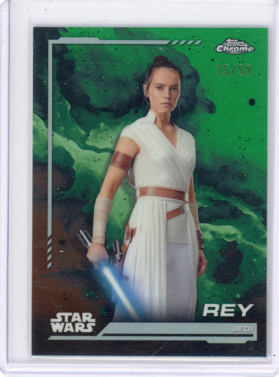 Rey 2024 Topps Chrome Star Wars Skywalker Green Refractor /99 #112
