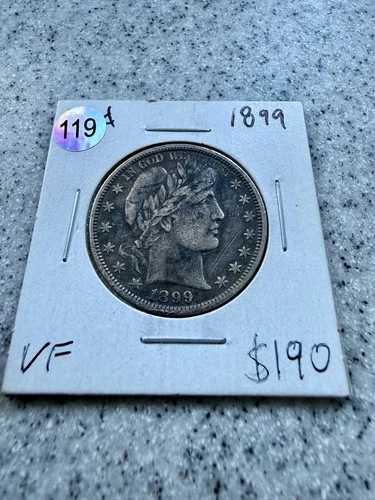 1899p Barber Half Dollar 50C 90% Silver, 30% Below Greysheet Bid See Description
