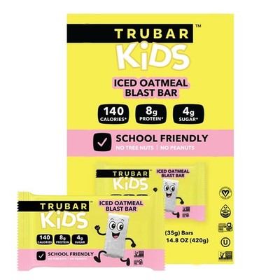 TRUBAR Kids Protein Bars, Iced Oatmeal Blast, Plant 12 Count (Pack of 1)