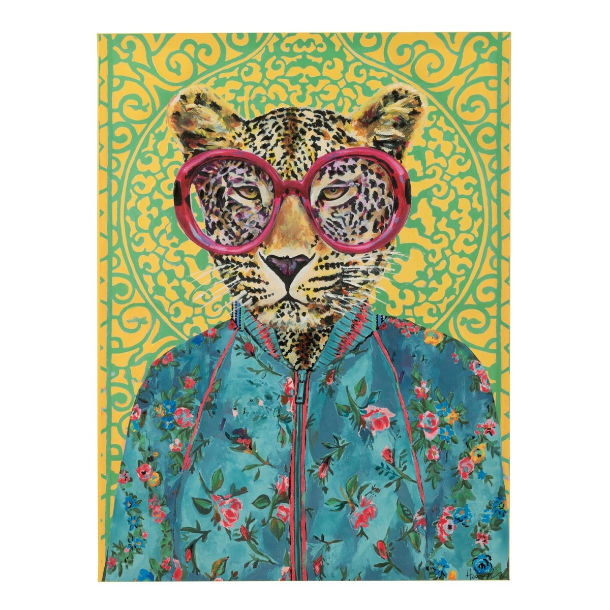 Toile tigre pop art 75x100cm multicolore pour décoration murale moderne de salon