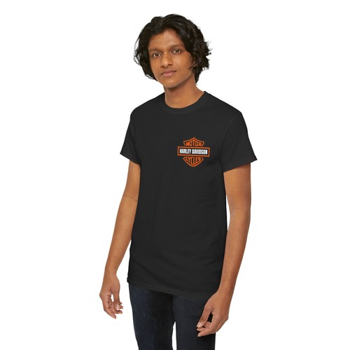 Born Free 2025 Harley Davidson Graphic T Shirt Vintage Unisex Heavy Cotton Tee - Picture 3 of 8