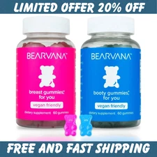 BEARVANA Gummies Top Support & Peach Gains 60 Gummies Each Combo 2 Pack NEW!