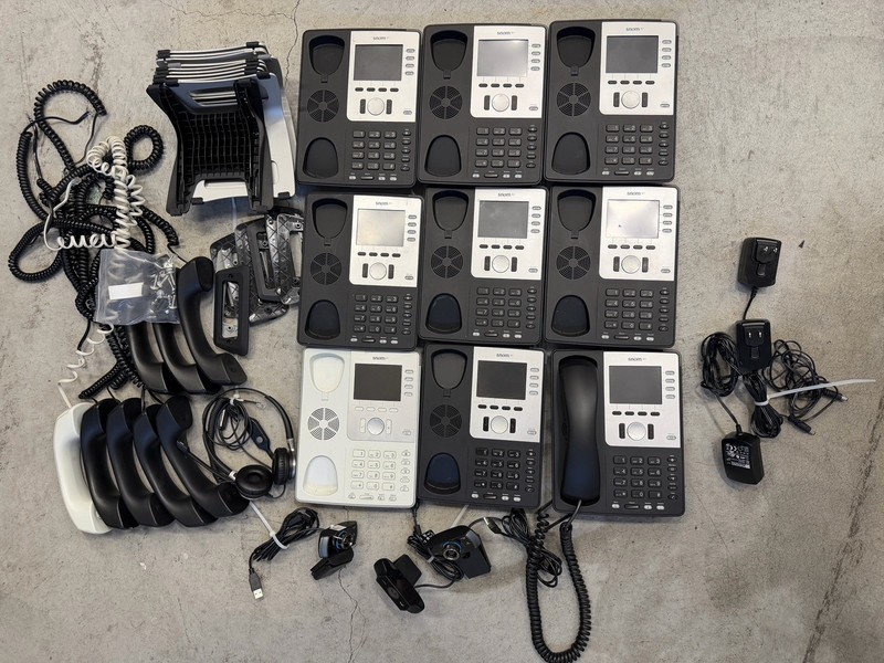 9 Units Of Snom 821 Gigabit VoIP/SIP Phone, 12-Line w/ PoE (Black & White) Cam
