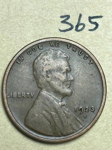 1923-S LINCOLN WHEAT CENT, low mintage date, nice "very fine" grade,  #365