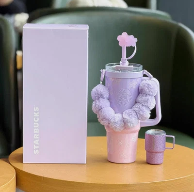 Starbucks 2026 China Twilight Sakura 30oz Straw Tumbler w/ Plush
