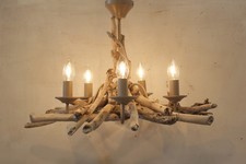 Driftwood Chandelier, Driftwood LOW CEILING light Fitting. 39 cm drop Drift Wood