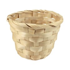 Woven Round Small Bamboo Gift Basket Home Decor Little Wooden Hamper 13cm