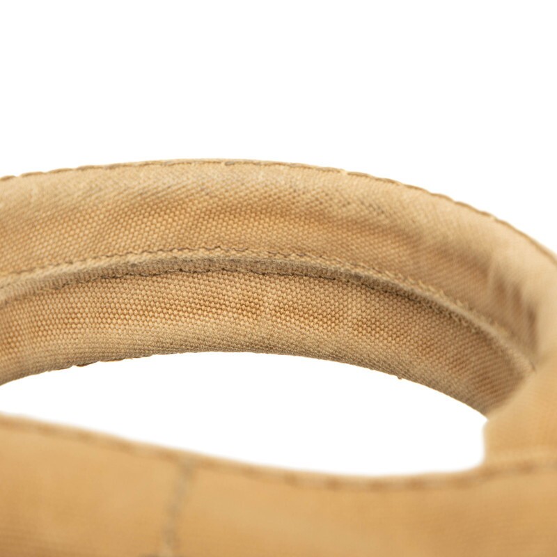 PRADA Triangle Logo Plate Canapa Cord Tote Bag Shoulder Bag 2WAY Brown Canvas La thumbnail 4