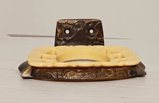 Vintage Architectural Reclaimed 1970s Brass Bathroom Toothbrush Holder