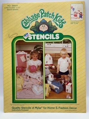 Cabbage Patch Kids Stencils 2 NEW Sets No 26605/26604 My Little Girl Kids At Pla