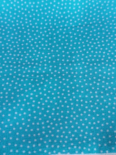 Sm Bright Blue & White Polka Dot Cotton Fabric Remnant (Andover Fabrics, 2020) - Picture 4 of 5