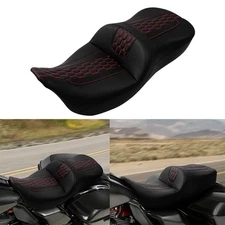 Driver Rider & Passenger Seat Fit For Harley Touring Road Glide 09-23 Black Red