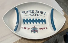 Superbowl Vintage Chip and Dip Tray Bowl NFL XXVII California Plastic 1993