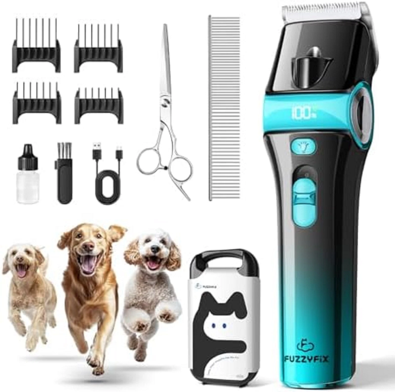 Professional PET CLIPPERS Dog Grooming Kit Heavy Duty Trimmer Thick Hair US