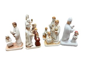 Lot of 7 Vintage Ceramic First Communion Figurines Boy Girl
