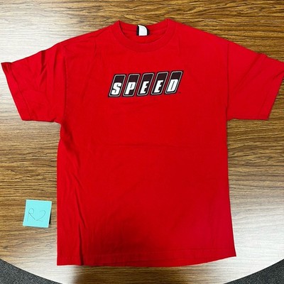 Vintage Men s Large Red Speed Network Tv Promo Tee Shirt 00s Y2K Racing