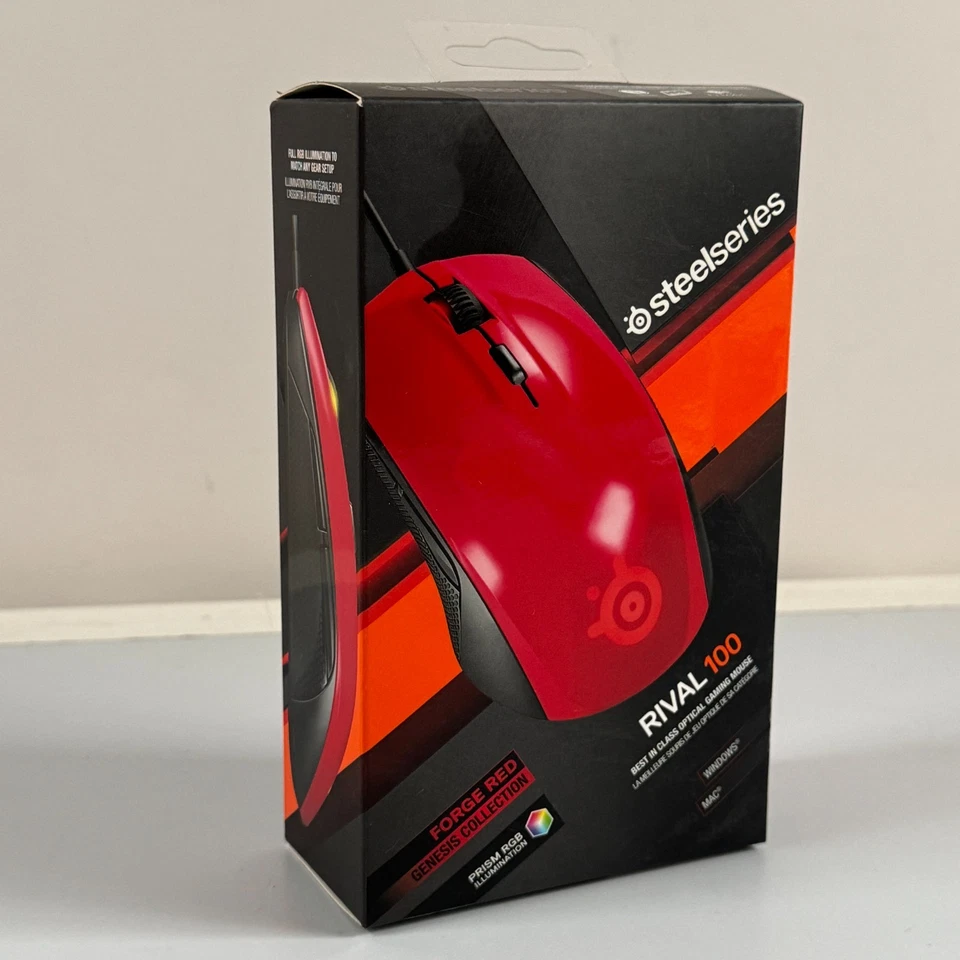SteelSeries Rival 100 Gaming Mouse Forge Red Genesis RGB Optical NEW - Image 4 of 4