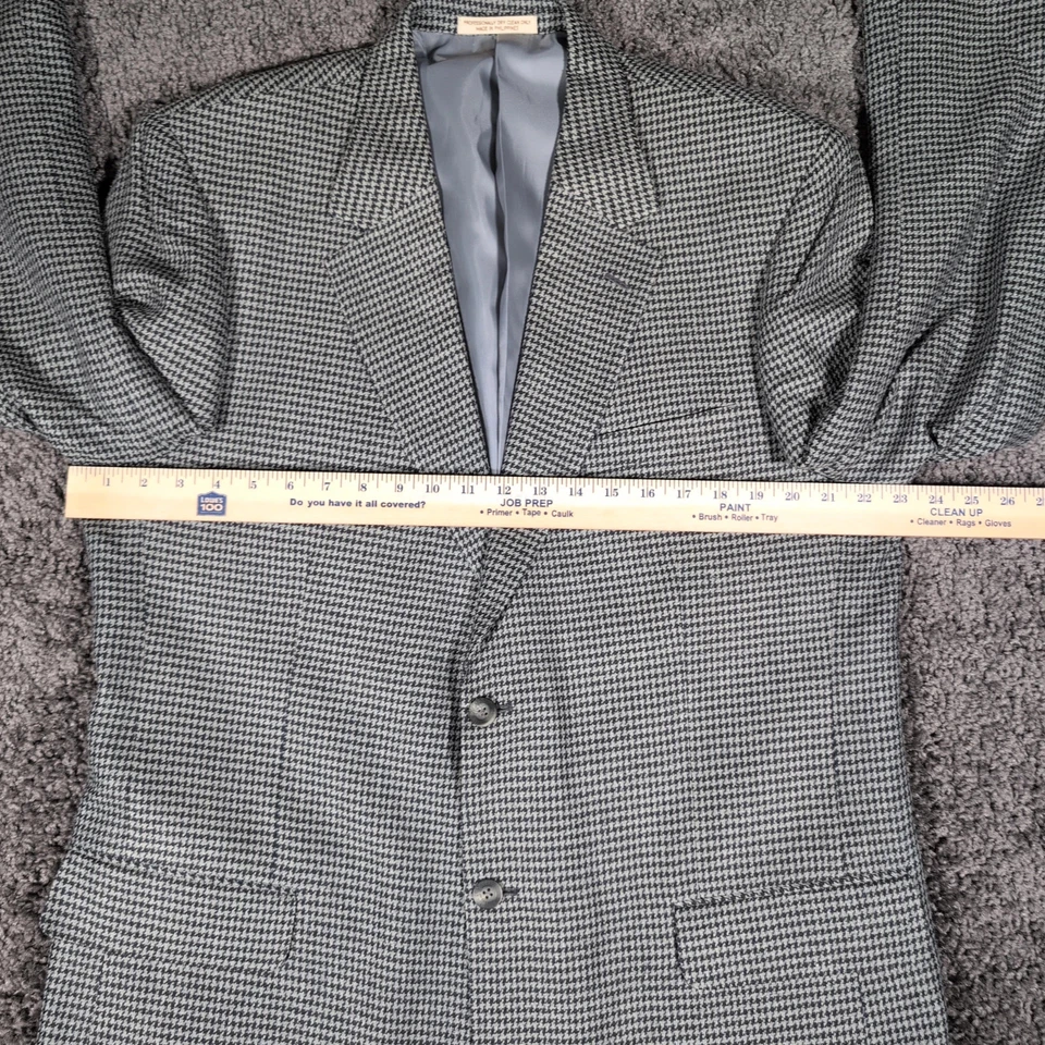 Abrigo deportivo TravelSmith de colección para hombre 44L gris seda rayón pata de gallo 2 botones usado en excelente estado Foto 4 de 4