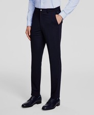 Calvin Klein Men's Blue Slim-Fit Stretch Solid Knit Suit Pants Size 40W 32L